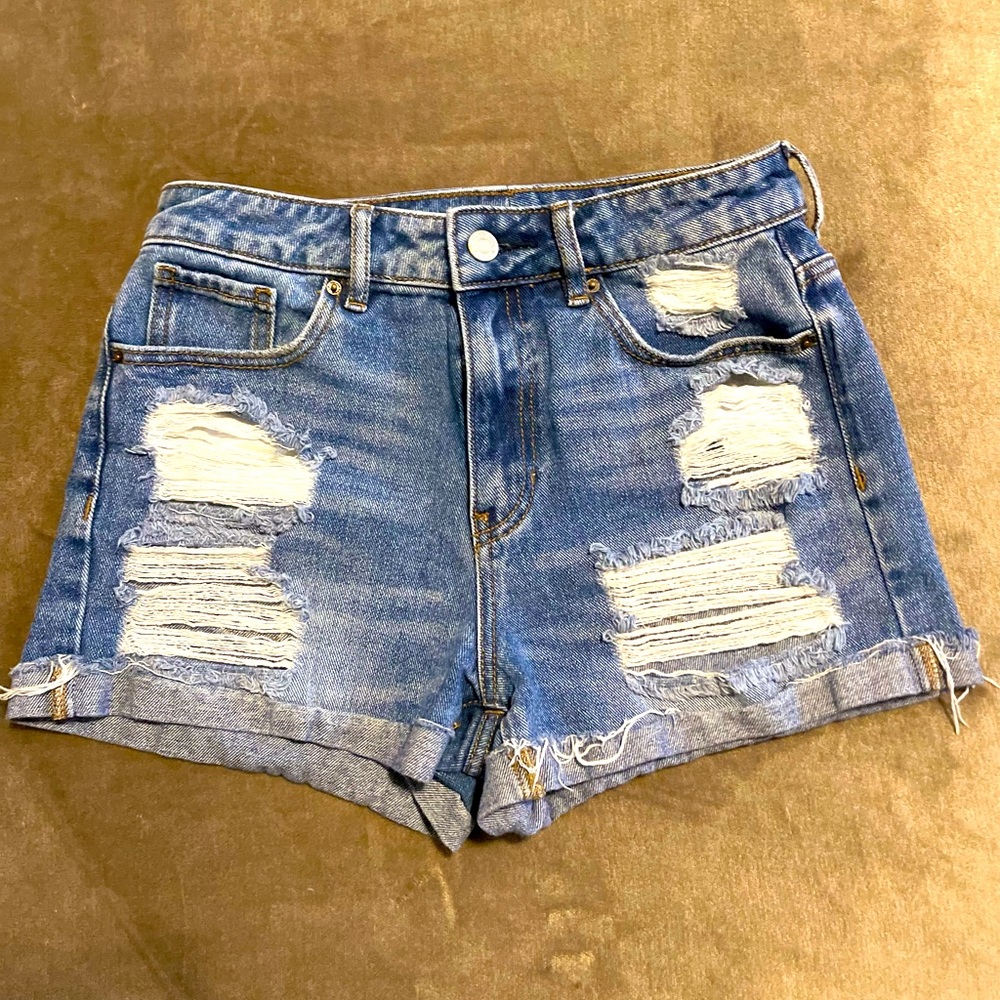 PacSun Distressed Jean Shorts Size 25 (2)
